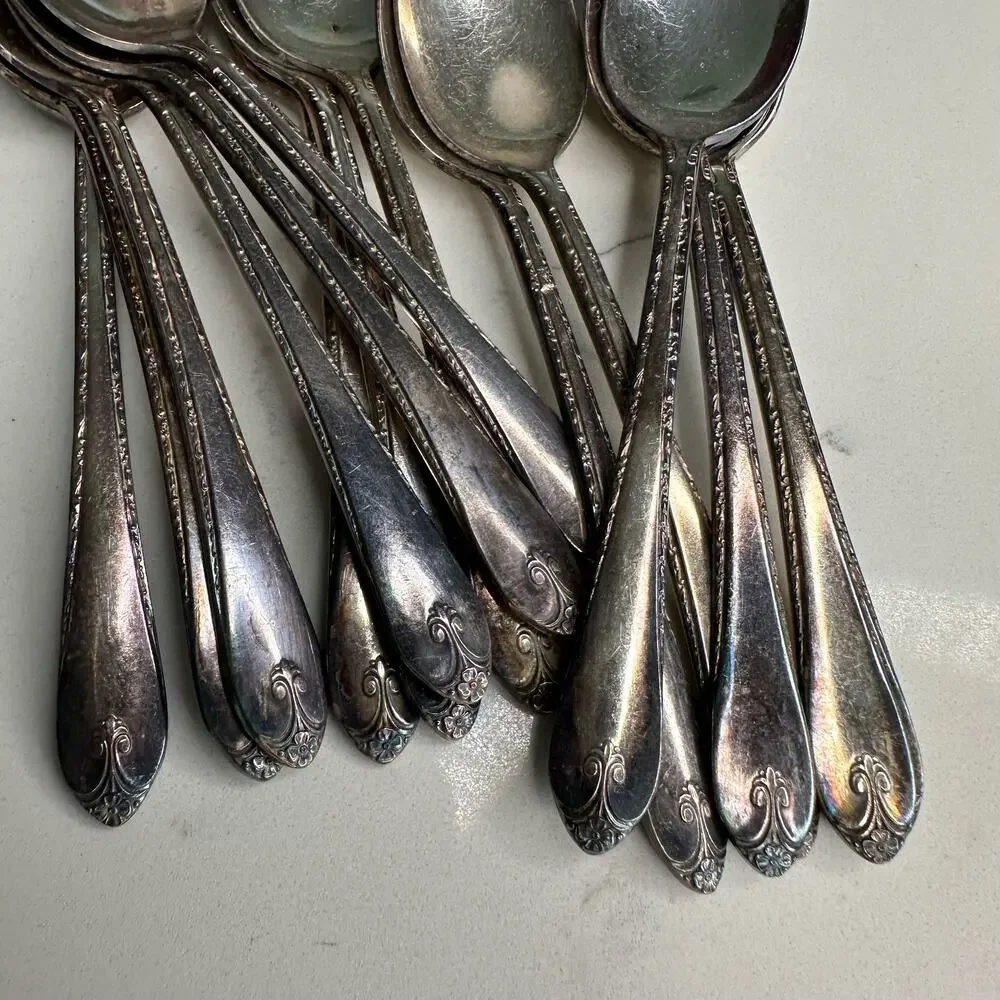 Rogers & Sons International Silver Flatware in Exquisite Pattern 1940s 43 pc